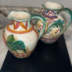 Two Italian Majolica Style Pitchers